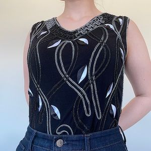 Vintage Knit Embroidered Top